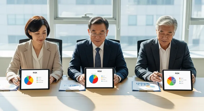 40대, 50대, 60대 연령대별로 다른 연금 투자 전략과 자산 비중을 검토하는 한국인 투자자들