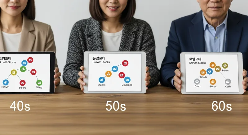 40대 50대 60대별로 다른 노후 투자 전략을 비교하는 한국인들