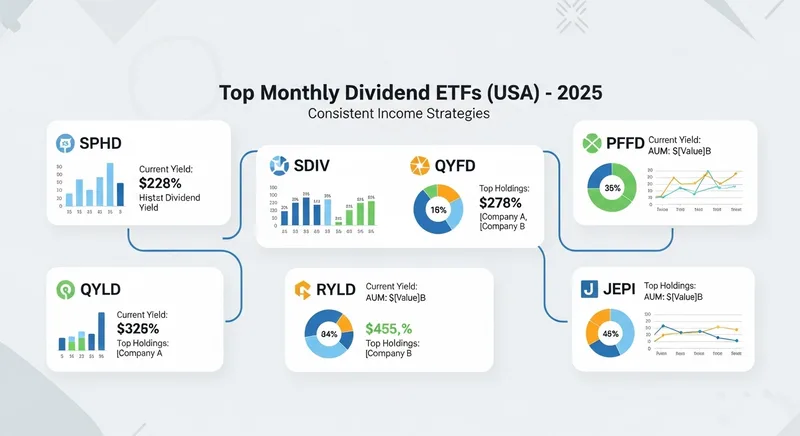 2025년 주목할 만한 국내 월배당 ETF 상품들의 인포그래픽 이미지